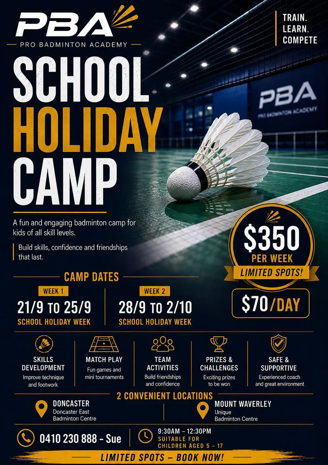 School Holiday Badminton Camp 2026 in Melbourne | Kids Badminton Program